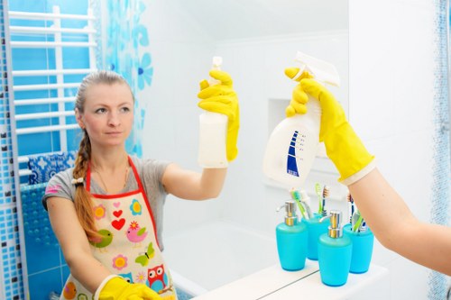 Professional carpet cleaning technician preparing equipment for a service visit