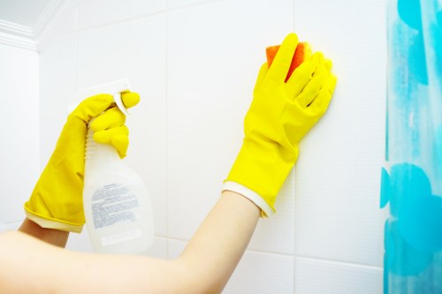 Professionals performing after builders cleaning in an Islington property