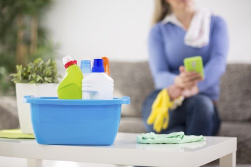 Reliable office cleaners in Islington working in a busy commercial building